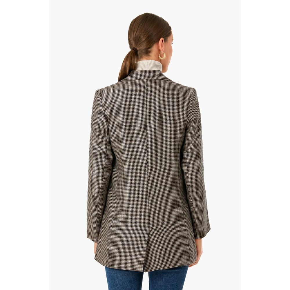 Emerson Fry Tuckernuck Dinner Jacket Blazer Brown Houndstooth Linen Buttton 4 - Picture 6 of 13